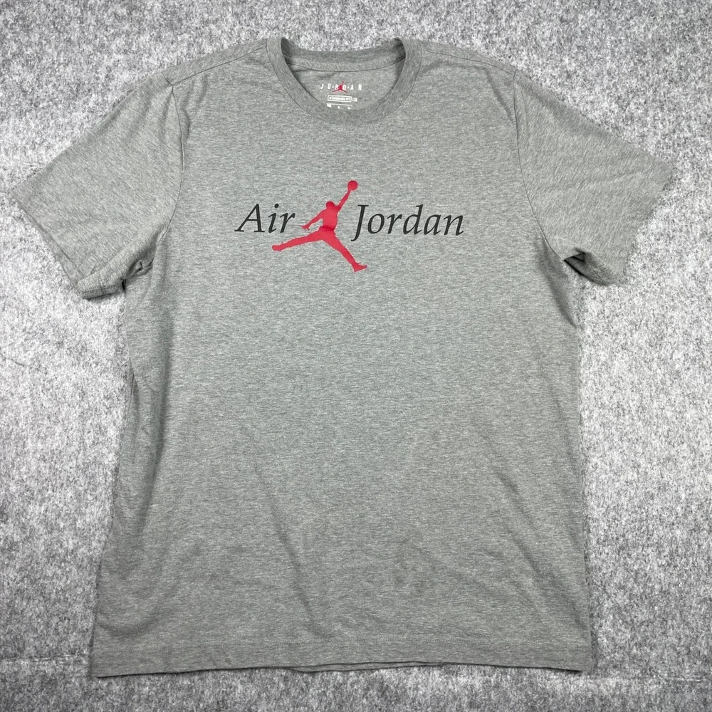 Jordan T-Shirt Mens Large Gray Jumpman Air Short Sleeve Standard Fit